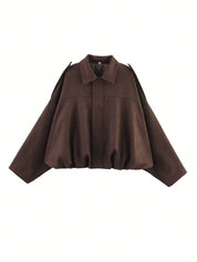 Kaori | Suede Textured Pilot Jacket