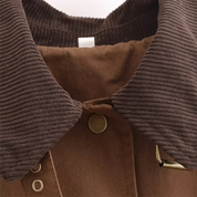 Sansa | Manteau long marron à boutons