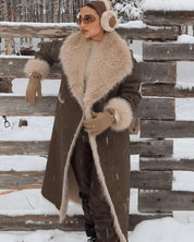 Sienna | Long Faux Fur Lapel Coat