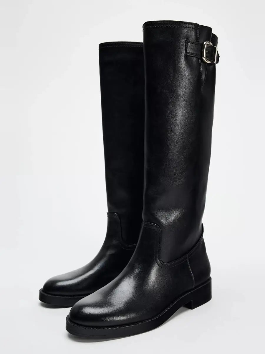 Days | Knee-High Faux Leather Buckle Boot
