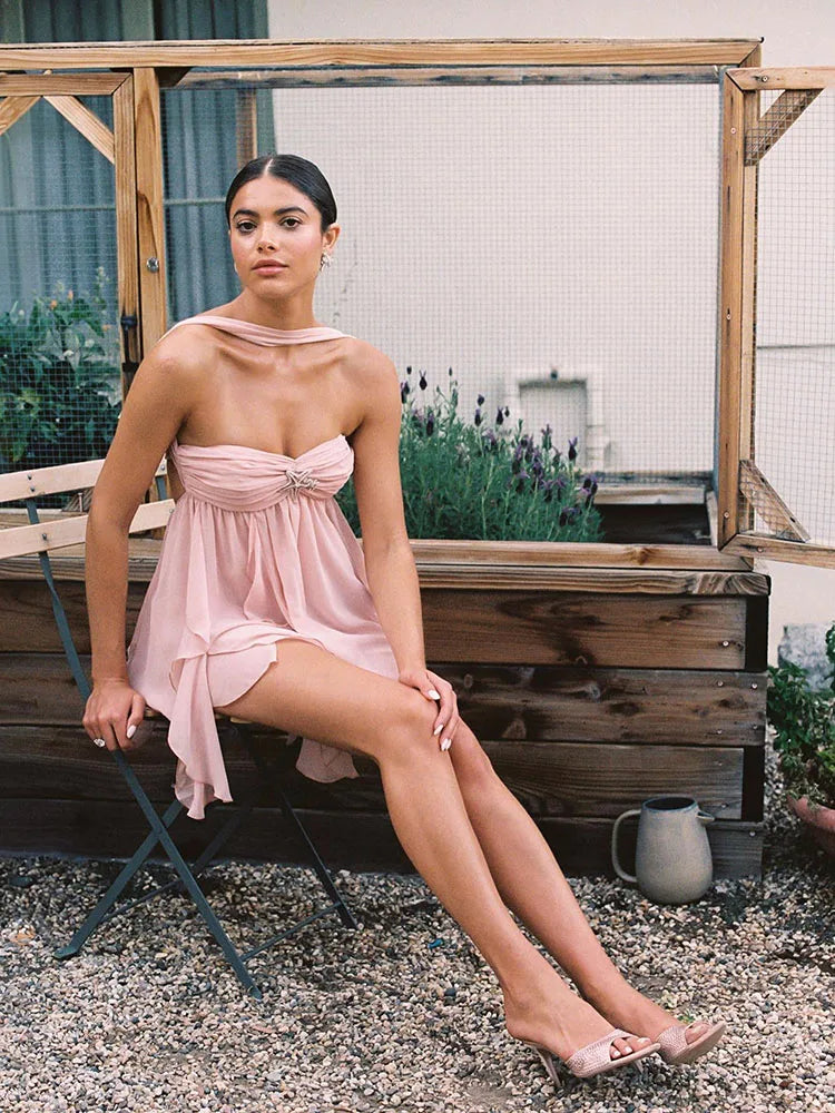 Lina | Ruffle Halter Dress