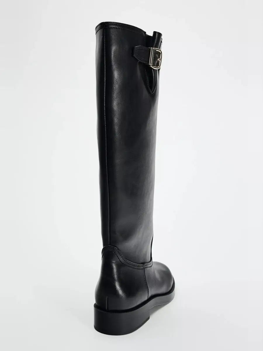 Days | Knee-High Faux Leather Buckle Boot