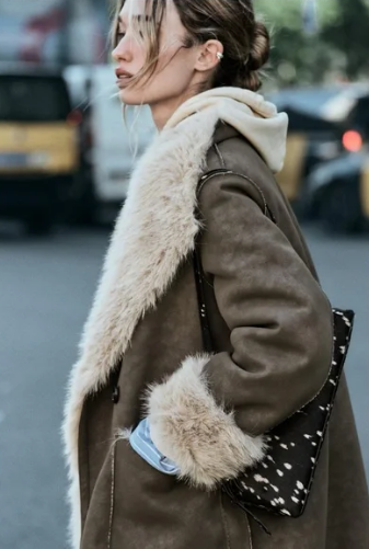 Sienna | Long Faux Fur Lapel Coat