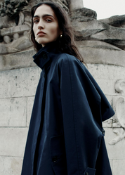 Charlotte | High-Neck Flared Cape Coat