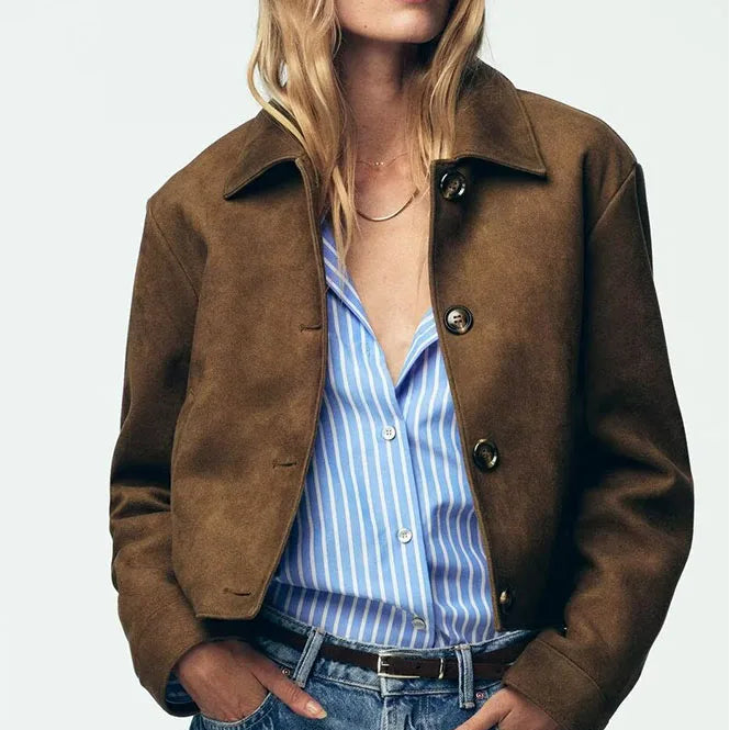 Ivy | Cropped Suede Jacket