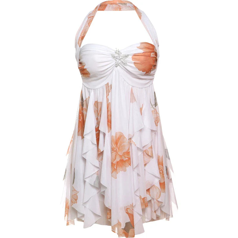 Lina | Ruffle Halter Dress