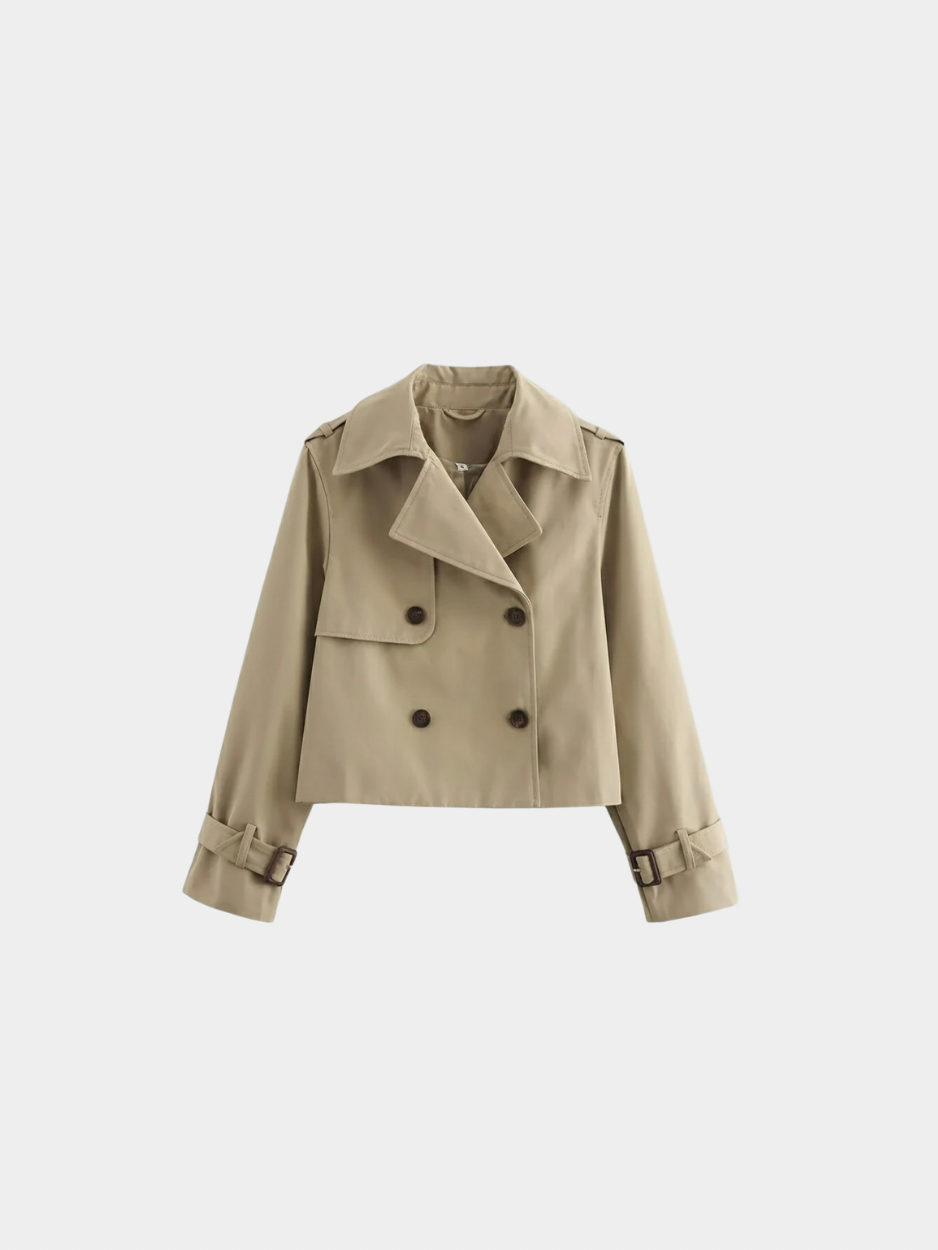 Cropped Double-Breasted Trench Jacket | Amelia