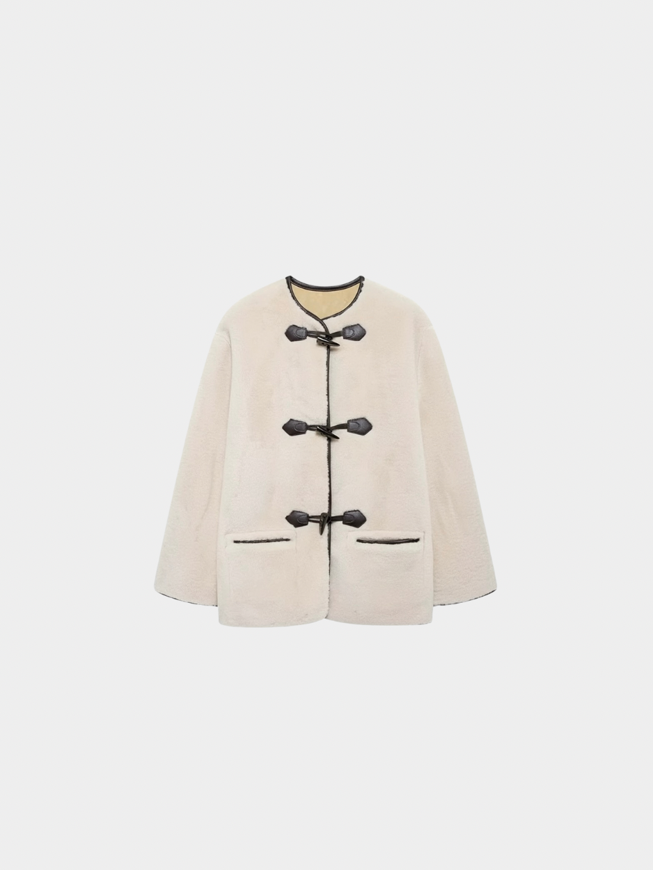 Liz | Faux Shearling Toggle Coat