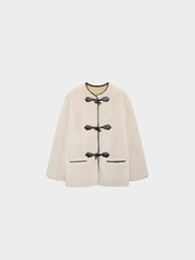 Liz | Faux Shearling Toggle Coat
