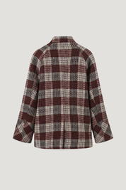 Rose | Karierter zweireihiger Mantel