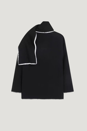 Nellie | Cape Coat with Contrast Trim