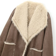 Sienna | Long Faux Fur Lapel Coat
