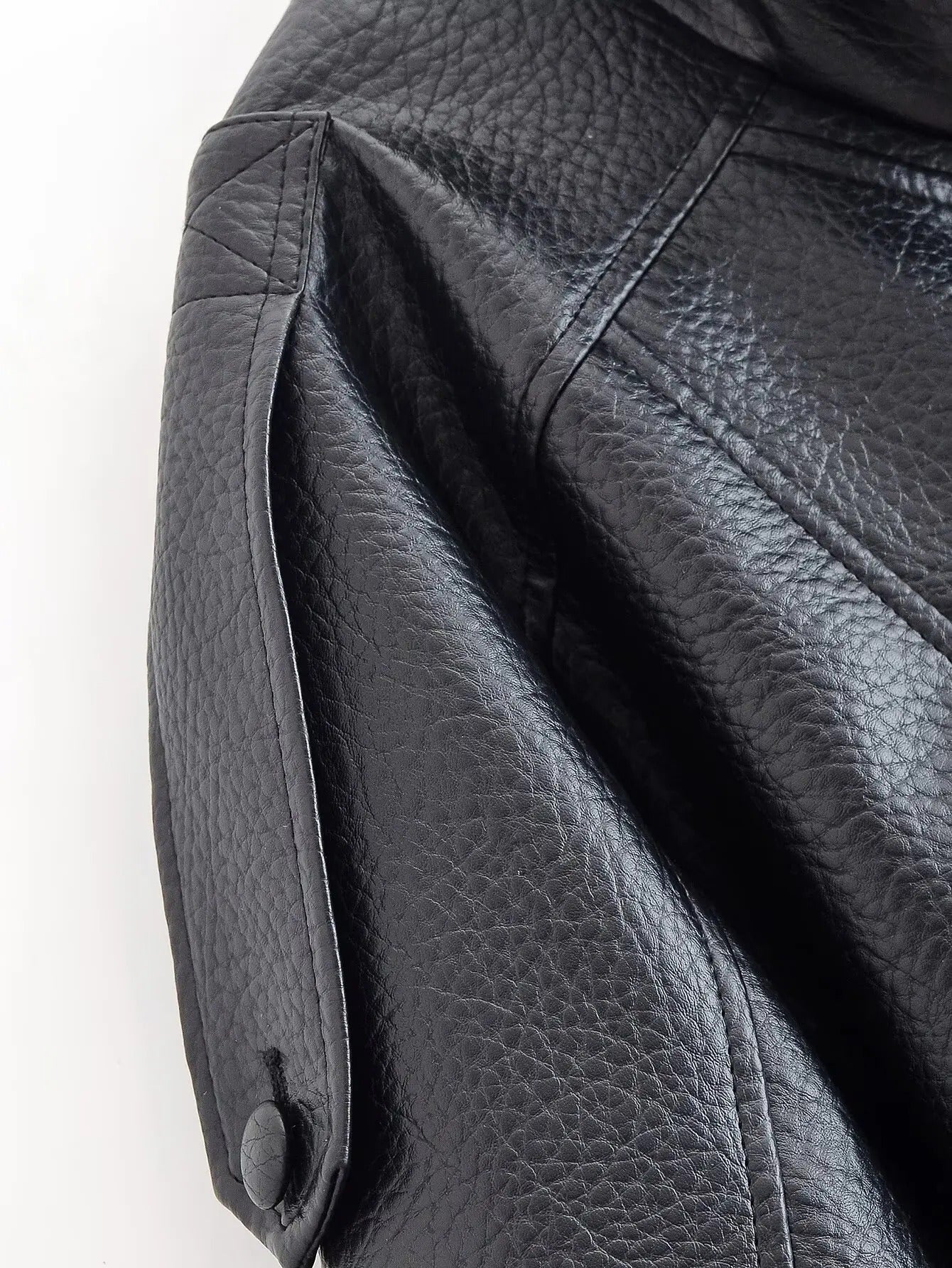 Felicia | Oversized High-Neck Faux Leather Jacket