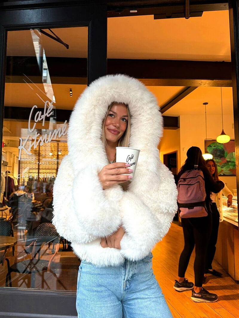 Athena | Faux Fur Hooded Statement Coat