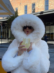 Athena | Faux Fur Hooded Statement Coat