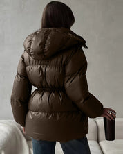 Maggie | Belted Puffer Jacket with High Neck