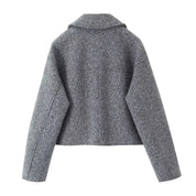 Sophie | Grey Wool Blend Cropped Jacket
