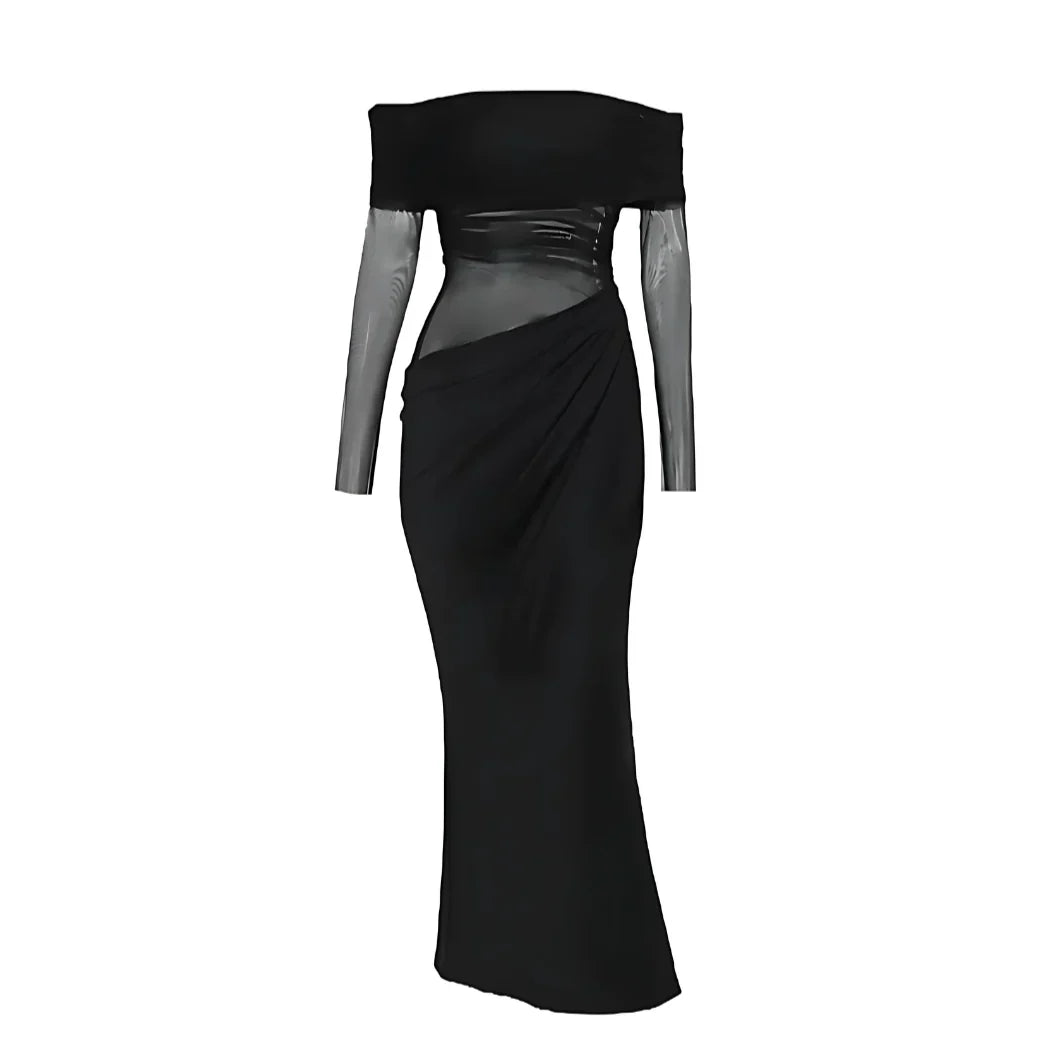 Demi | Long Sleeve Illusion Midi Dress