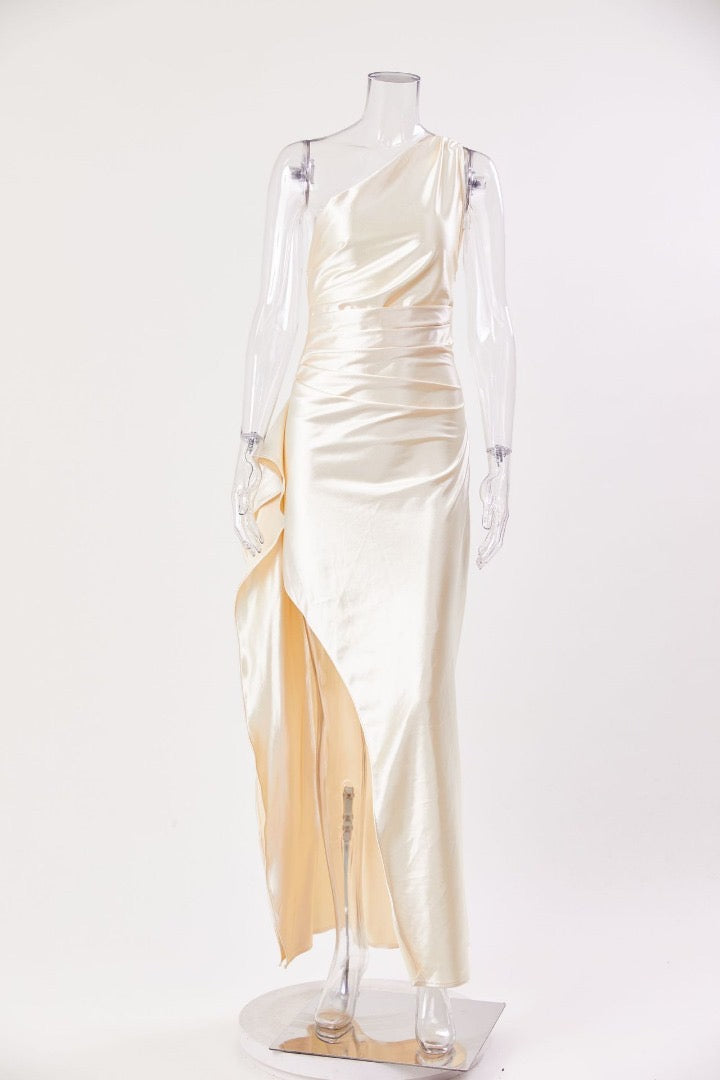 Aurora | Satin Slit Maxi Dress