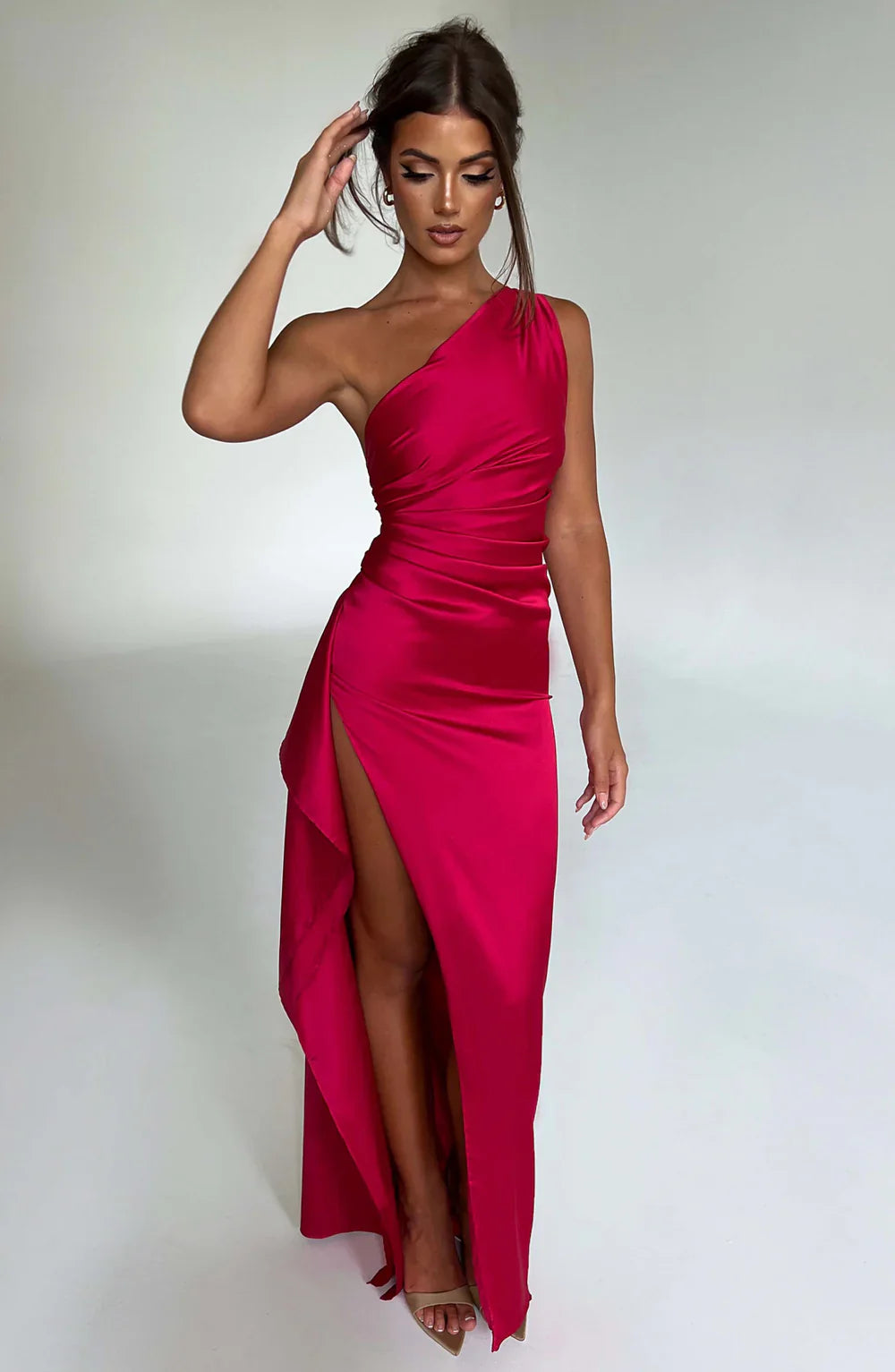 Aurora | Satin Slit Maxi Dress