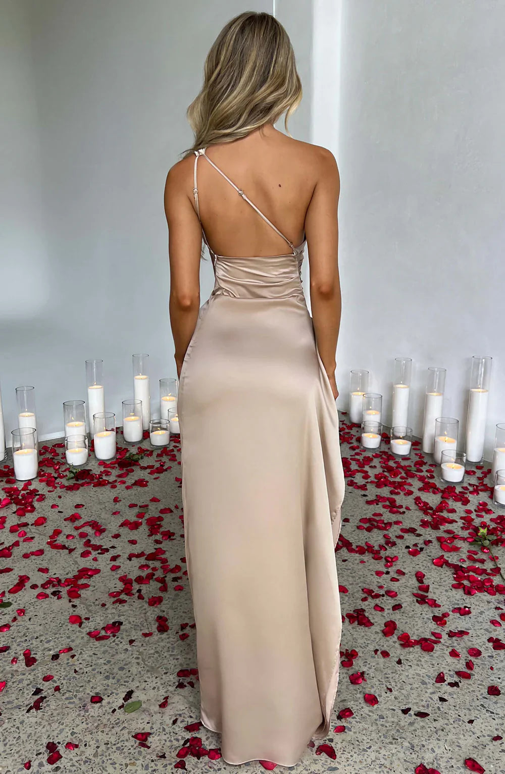 Aurora | Satin Slit Maxi Dress