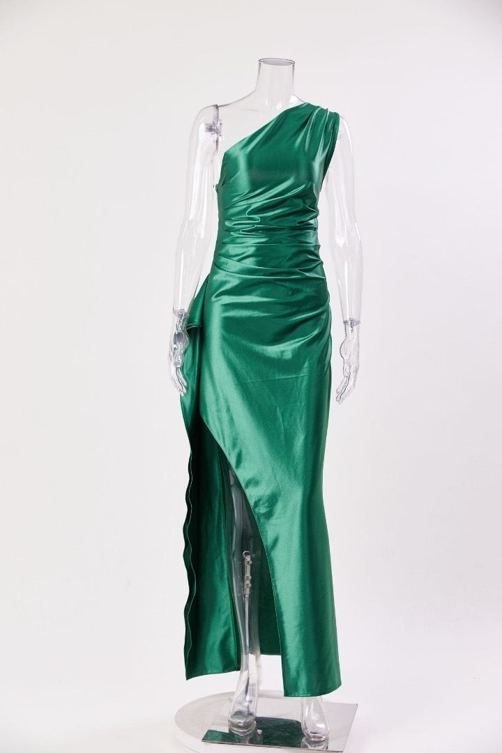 Aurora | Satin Slit Maxi Dress