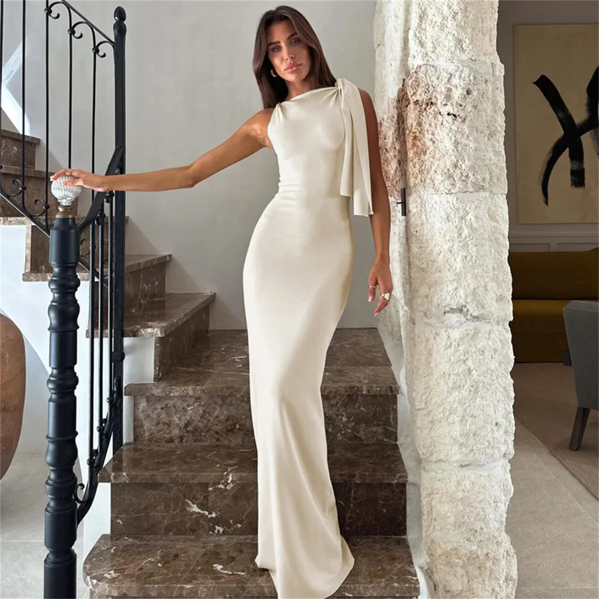 Emily | Shoulder Tie Midi Dress