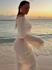Naiya | Off-Shoulder Mesh Maxi Dress
