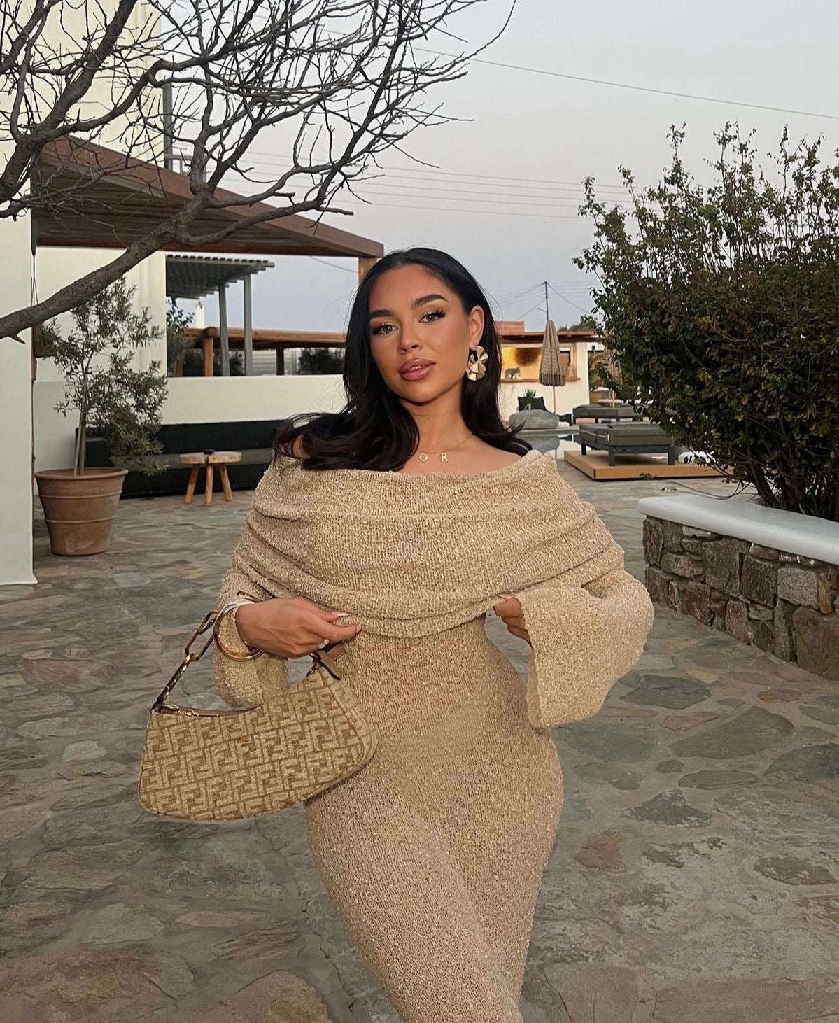 Naiya | Off-Shoulder Mesh Maxi Dress