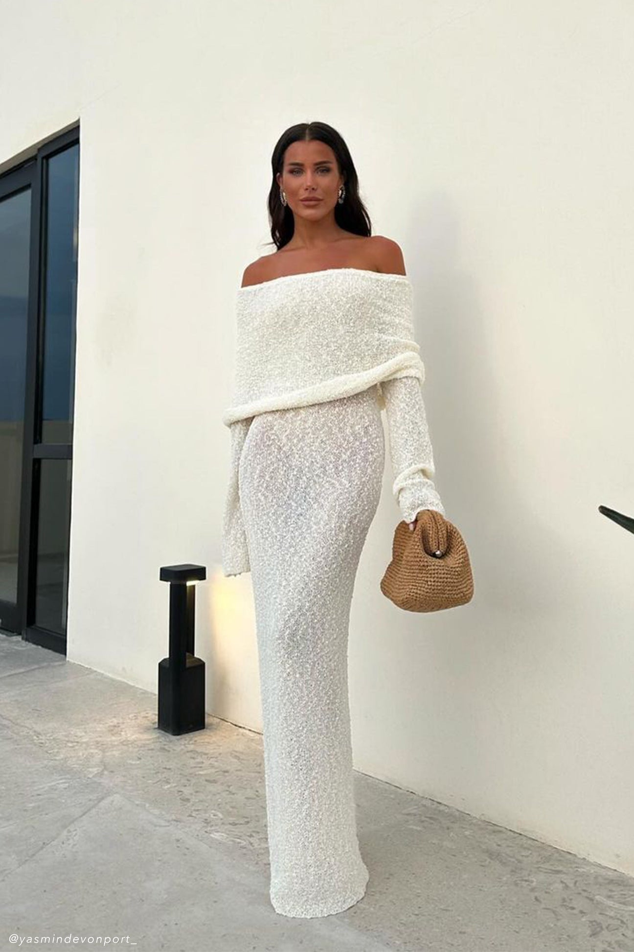 Naiya | Off-Shoulder Mesh Maxi Dress