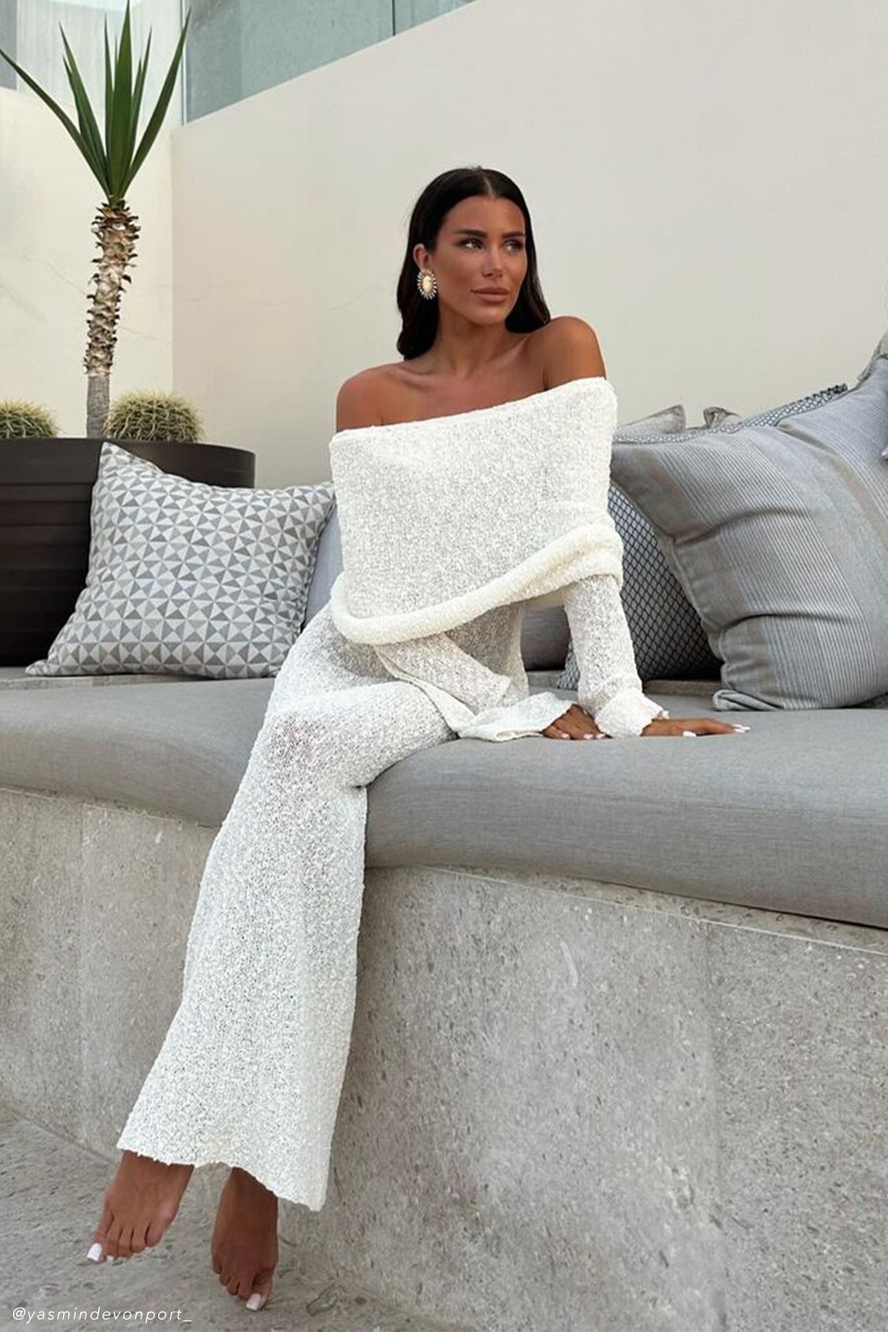 Naiya | Off-Shoulder Mesh Maxi Dress