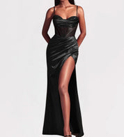 Moana | Satin Effect Draped Maxi Dress