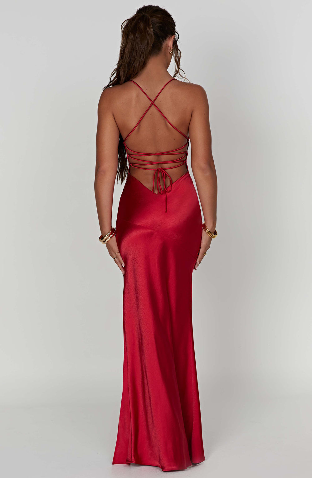 Sindy | Satin Slit Maxi Dress