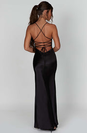 Sindy | Satin Slit Maxi Dress