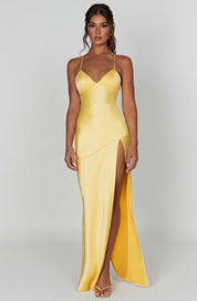 Sindy | Satin Slit Maxi Dress