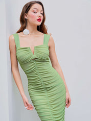 Camille | Ruched Midi Dress