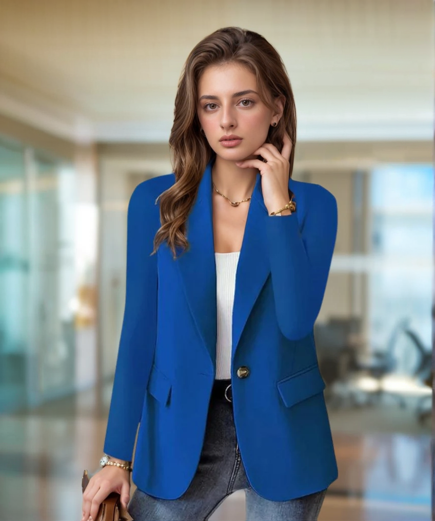 Blazer slim fit à revers pour femme