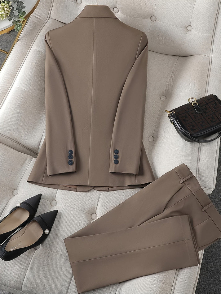 Ensemble blazer à revers crantés pour femme