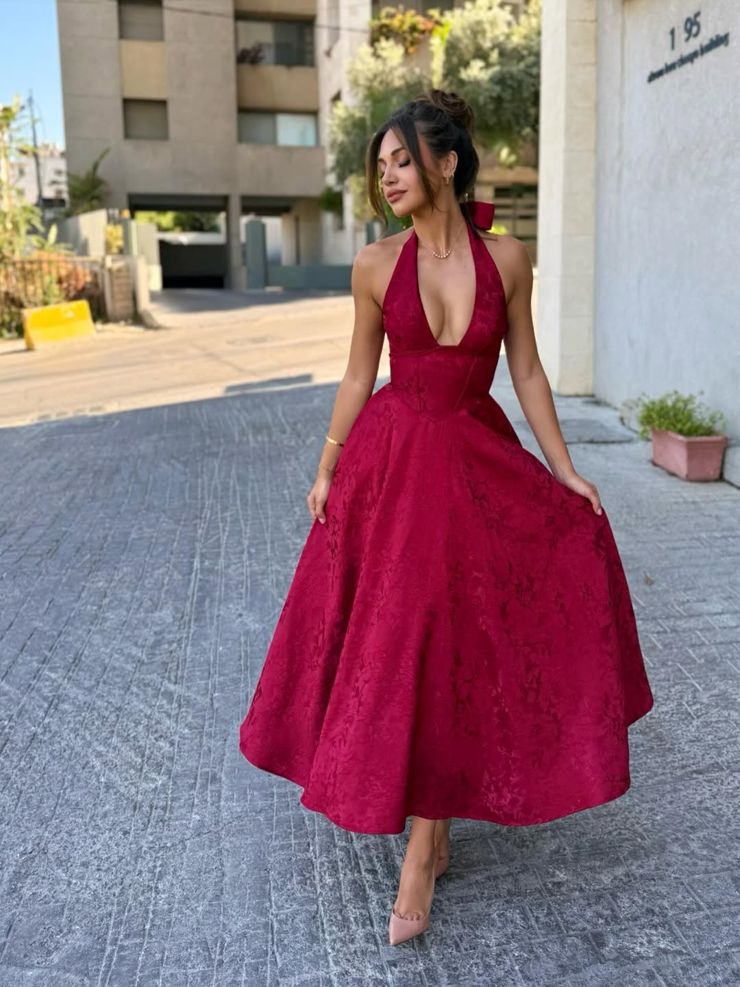 Esmeralda | Halter Sleeveless Midi Dress (Buy 1, Get 1 Free)