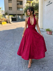 Esmeralda | Halter Sleeveless Midi Dress (Buy 1, Get 1 Free)