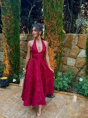 Esmeralda | Halter Sleeveless Midi Dress (Buy 1, Get 1 Free)