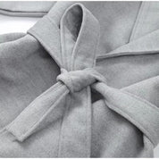 Celine | Wool Blend Belted Coat with Faux Fur Cuffs