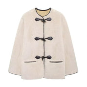 Liz | Faux Shearling Toggle Coat