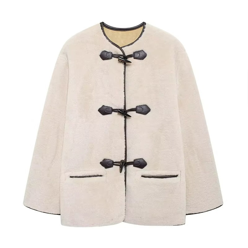 Liz | Faux Shearling Toggle Coat