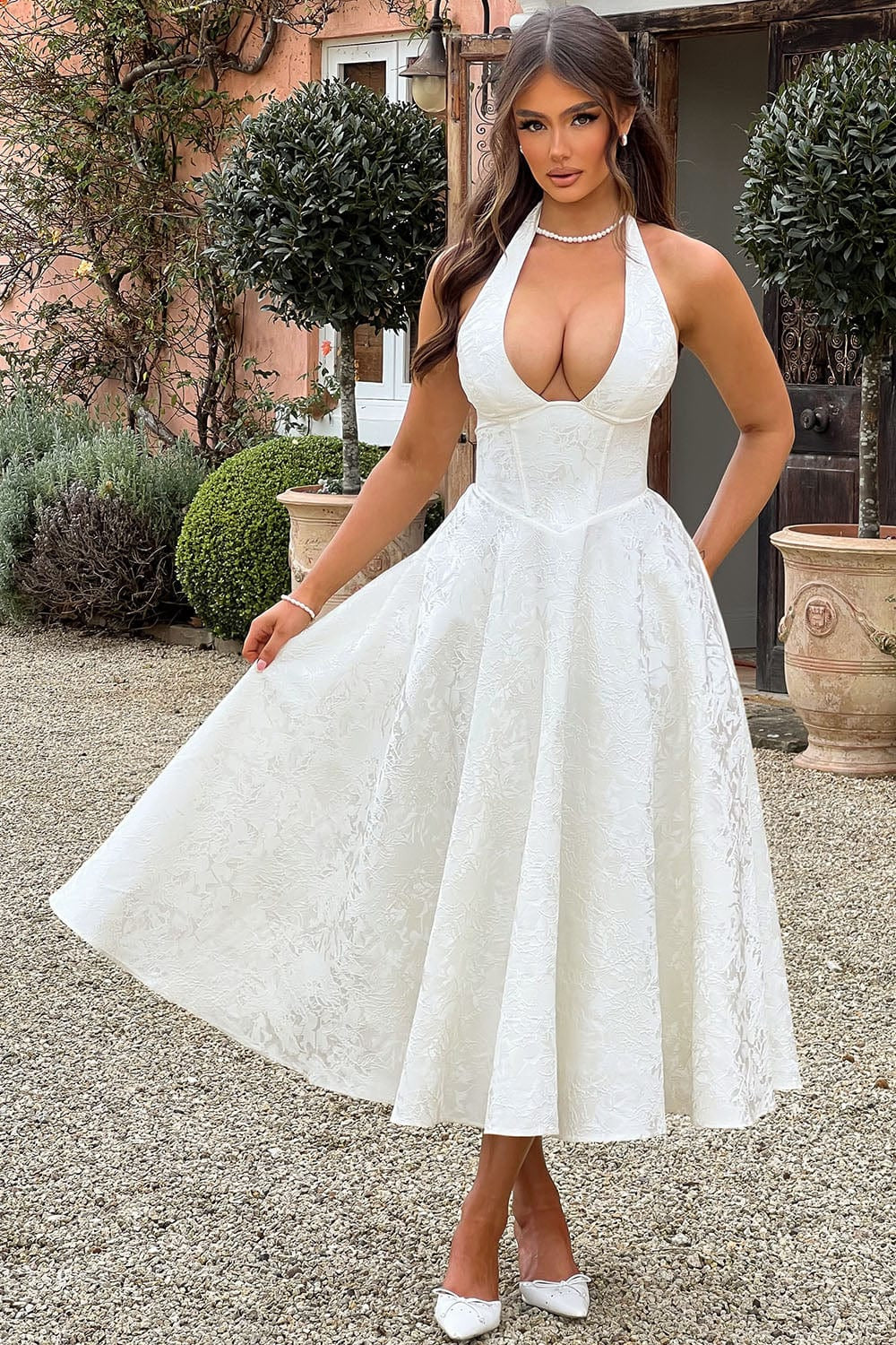 Esmeralda | Halter Sleeveless Midi Dress (Buy 1, Get 1 Free)