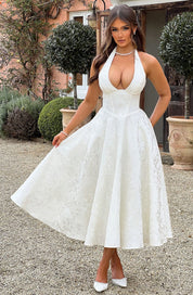 Esmeralda | Halter Sleeveless Midi Dress (Buy 1, Get 1 Free)