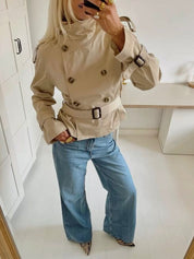 High-Neck Belted Trench Coat | Isabelle