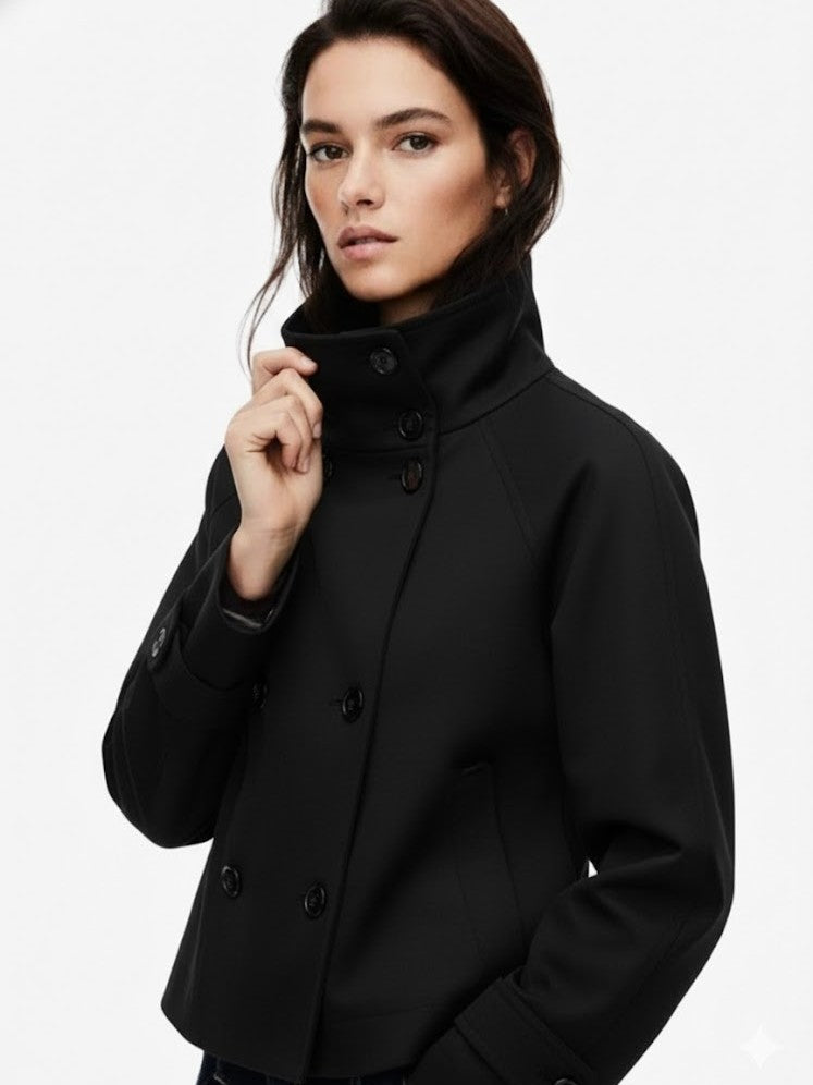 Clara | Manteau court à col montant Blend