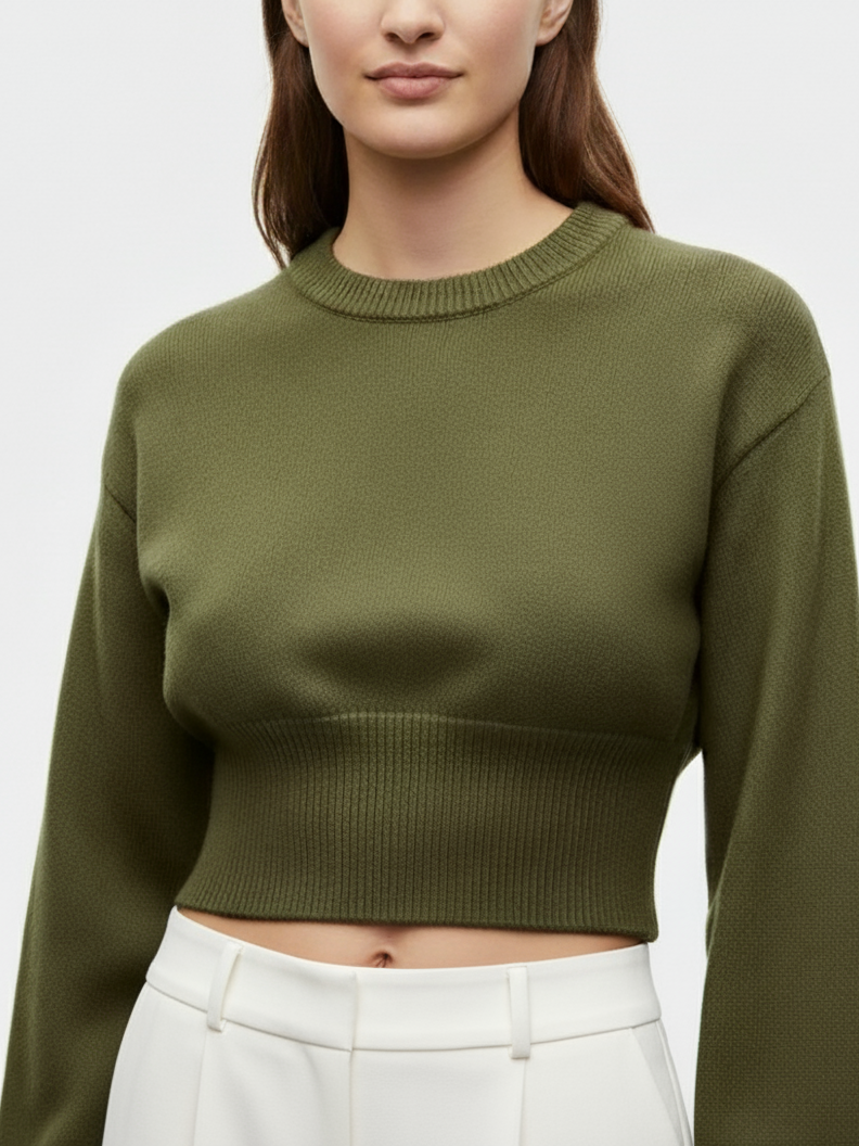 Elsie | Cropped Knit Sweater