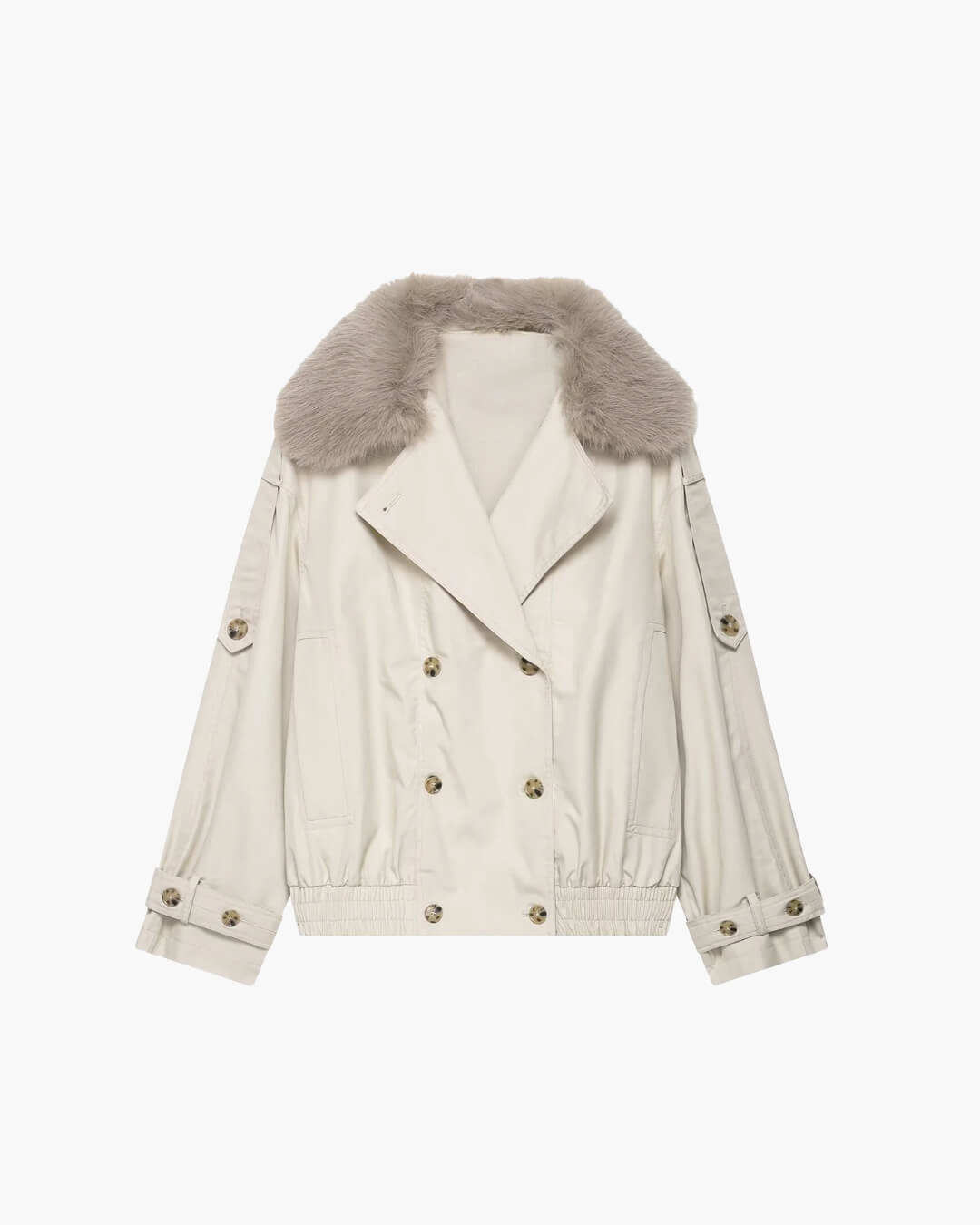Cameron | Cropped Jacket with Faux Fur Collar